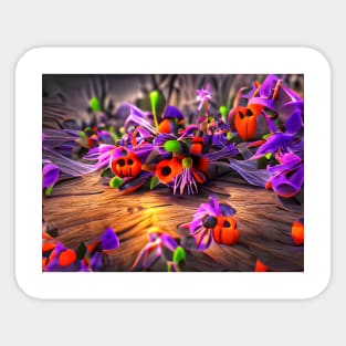 Halloween Flower Art Sticker